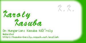 karoly kasuba business card
